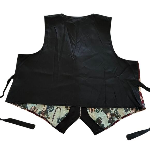 Bobbie Brooks Woman Christmas Teddy Bear Vest β Burgundy Tapestry Holiday Print - Picture 9 of 13